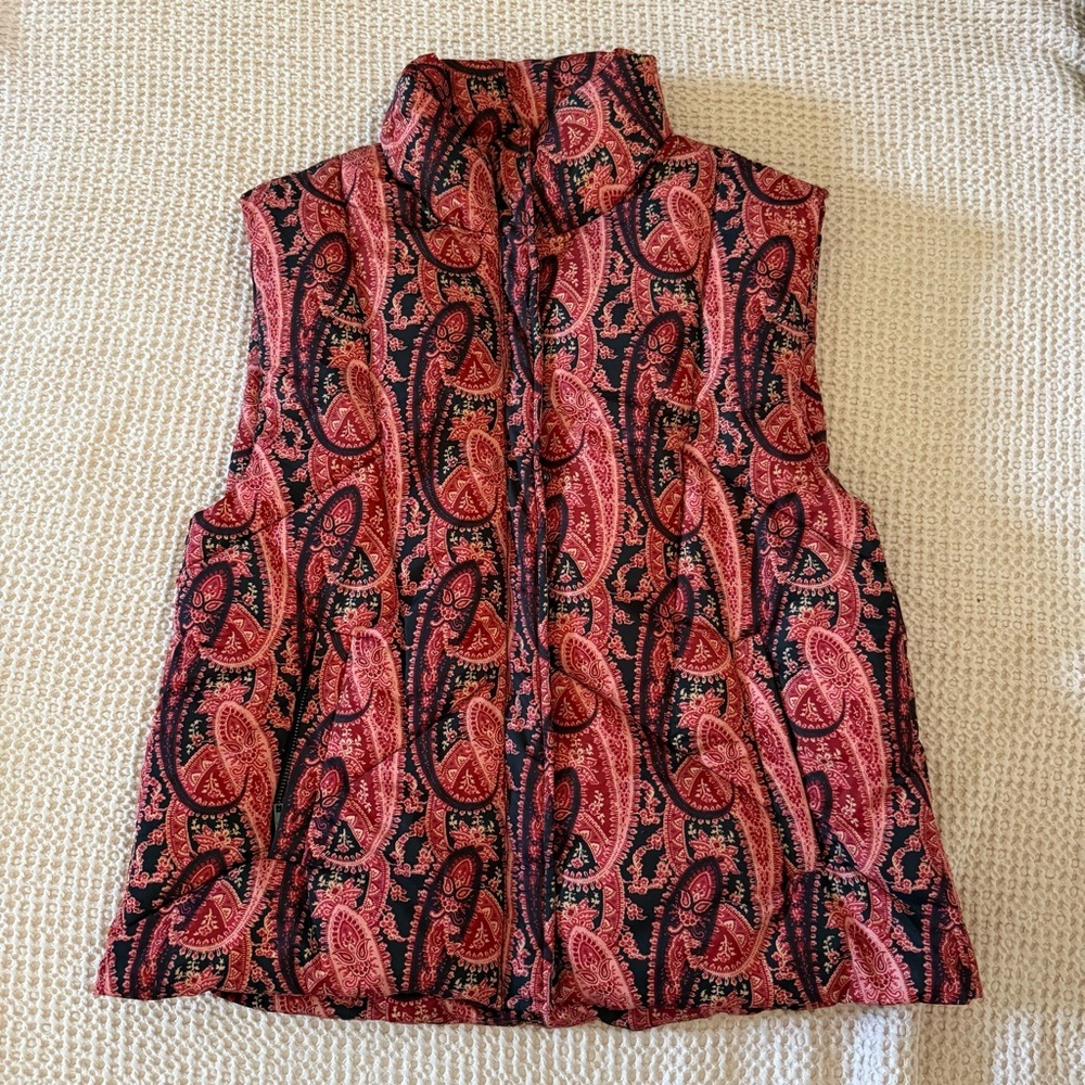 Free People Flora Puffer Vest – Pink Paisley – XS/S (oversized fit) - Picture 5 of 14